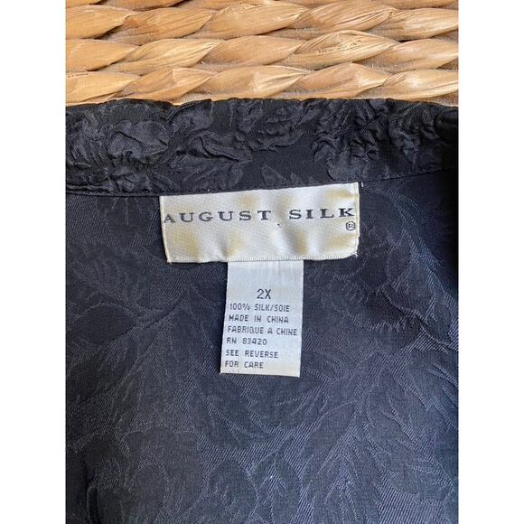 Floral Silk Textured Black Shirt - Picture 3 of 4